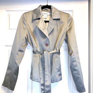 Beautiful Silver Calvin Klein Dressy Trench Coat